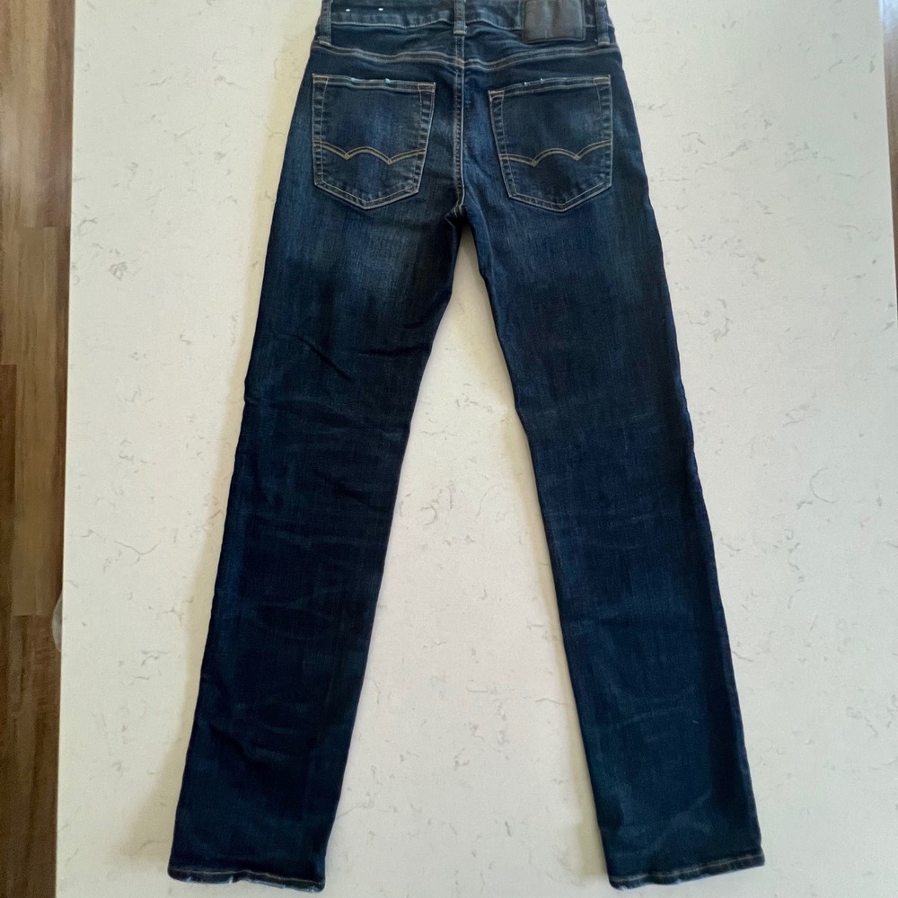 American Eagle Original Straight Jeans Mens 28x34 Dark Wash Extreme Flex 4